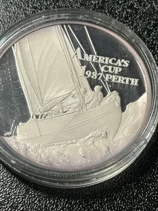 Moneda Plata .999 Proof Copa América 1987 Perth