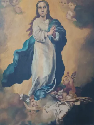 Antiguo óleo Inmaculada Concepción,año 1939.