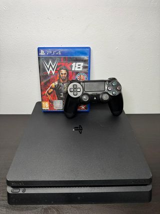 PS4 SLIM + MANDO + WWE 2K18 – PACK COMPLETO