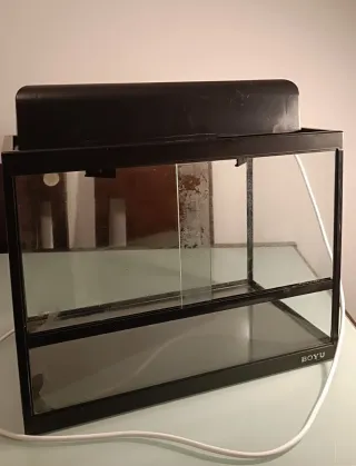 Terrario de marca Boyu con estuche para bombillas.