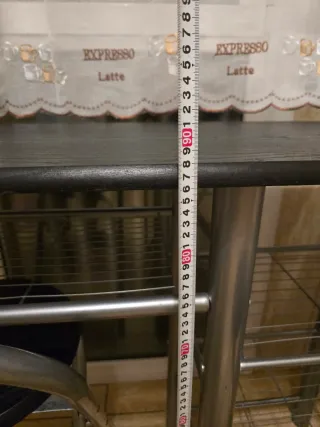 Mesita alta cocina y 2 taburetes