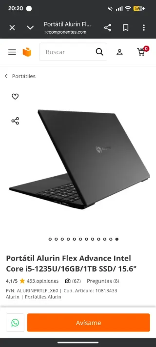 Portátil Alurin 14” Intel Core i5