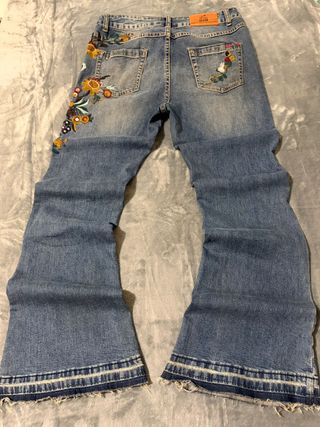 Rare Jeans Wiya Denim Vintage Y2K, Floral Embroide