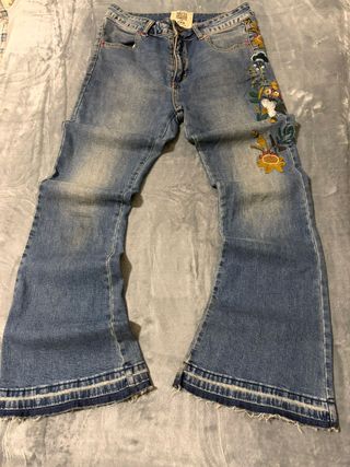 Rare Jeans Wiya Denim Vintage Y2K, Floral Embroide