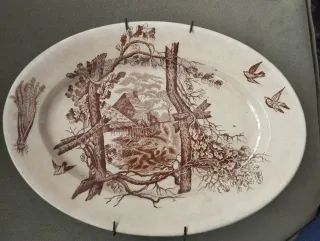 Bandeja porcelana antigua S.XIX