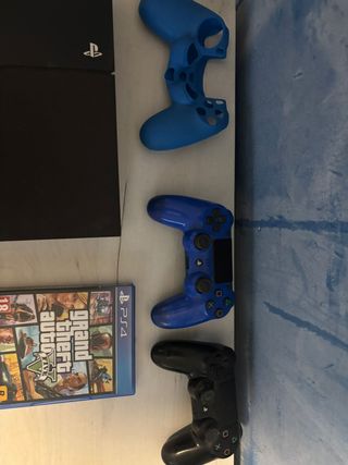 PS4 Negra + 2 Mandos + Juegos + Cables Internet