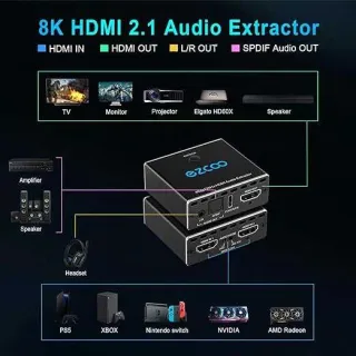 Ezcoo Extrator Áudio HDMI 4K 120Hz