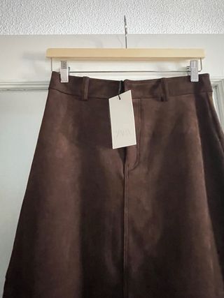 Falda efecto ante Zara marrón