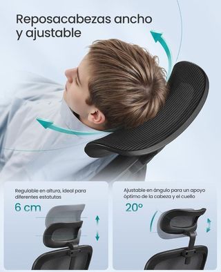 SONGMICS Silla de Oficina, Silla de Escritorio Ergonómica