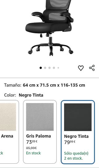 SONGMICS Silla de Oficina, Silla de Escritorio Ergonómica