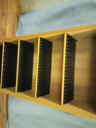 Mueble CD/DVD Madera Marrón y Negro