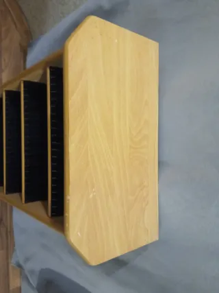 Mueble CD/DVD Madera Marrón y Negro