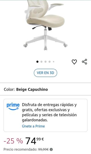 SONGMICS Silla de Oficina, Silla de Escritorio Beige Capuchino