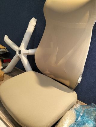 SONGMICS Silla de Oficina, Silla de Escritorio Beige Capuchino