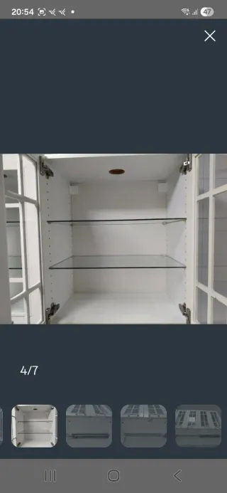 2 Vitrinas Ikea Blancas con Puertas de Cristal