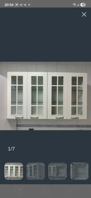 2 Vitrinas Ikea Blancas con Puertas de Cristal