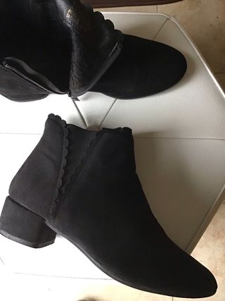 Botines ante negro mujer talla 39