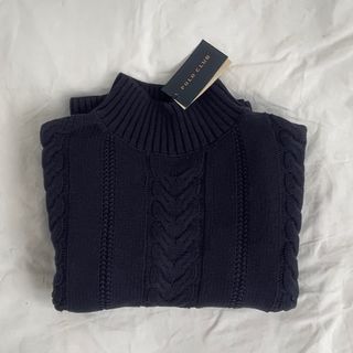 Jersey Polo Vintage Navy Azul Marino Cable Knit