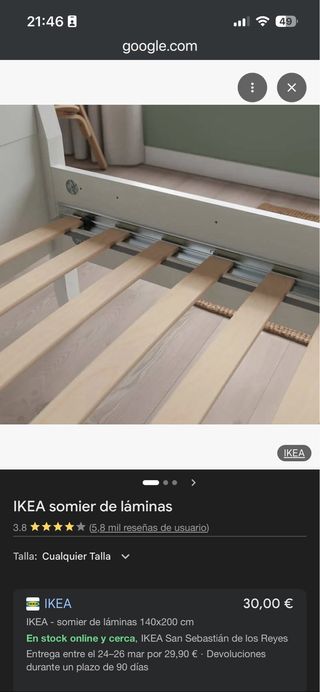 Cama Ikea Forja Blanca 180x200