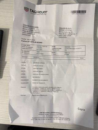 Reloj Tag Heuer Carrera 1887 Cronógrafo