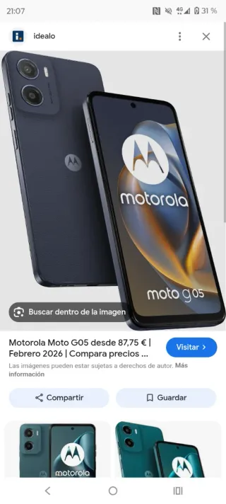Motorola Moto G05 Azul Marino Prácticamente nuevo