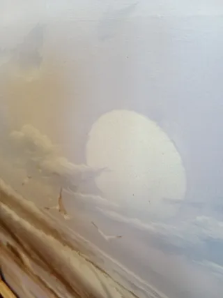 Cuadro óleo marina antiguo C. Vincent