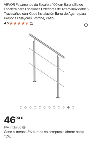 Barandilla Escalera VEVOR Acero Inoxidable