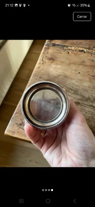 Vaso Metálico Antiguo Decorado