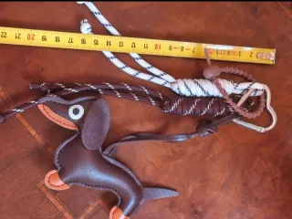 Llavero Dackel Piel Marrón