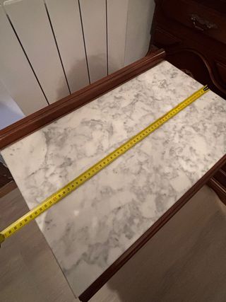 Mesilla de noche madera y mármol antigua