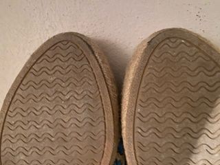 Zapatillas esparto azul turquesa  y dorado