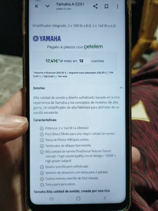 Amplificador Yamaha A-S201