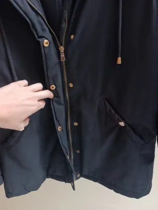 Abrigo Lefties Mujer Talla M Negro