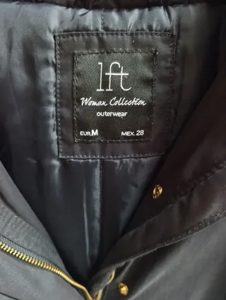 Abrigo Lefties Mujer Talla M Negro