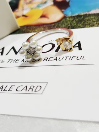 Anillo abierto Bridgerton Abeja con flor de perlas