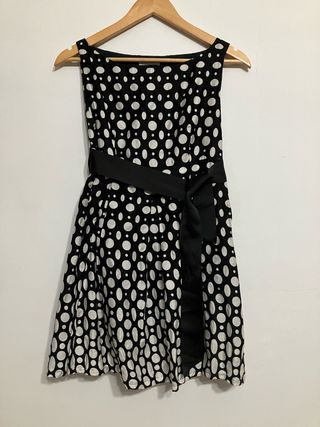 Vestido vintage lunares blanco y negro