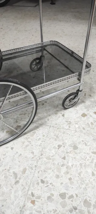 Camarera plateada cristal años 60