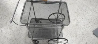 Camarera plateada cristal años 60