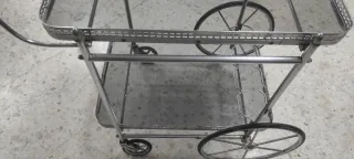 Camarera plateada cristal años 60