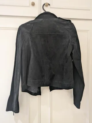 Chaqueta Biker Piel Negra Mango Talla M