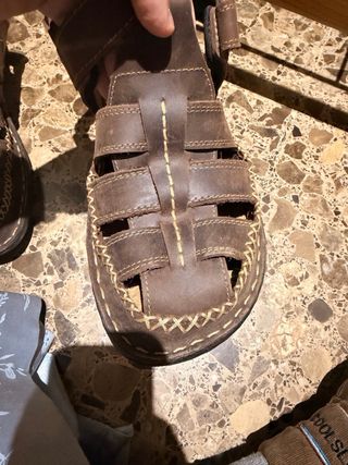 Sandalias de piel tipo pikolinos Marrón Talla 43