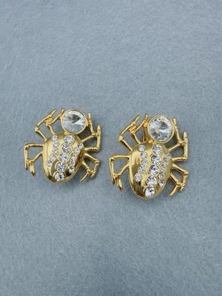 Brincos Alessandra Rich Aranha Dourado Cristais