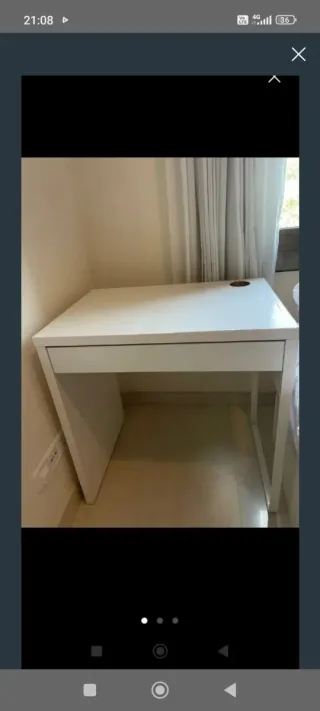 Tocador blanco con cajón en buen estado