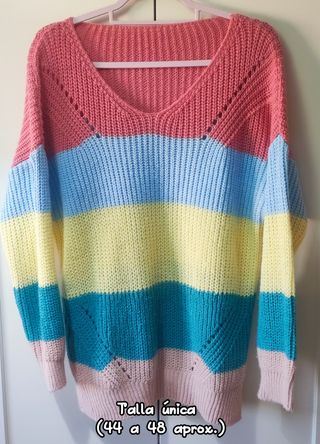 Jersey mujer rayas multicolor talla única