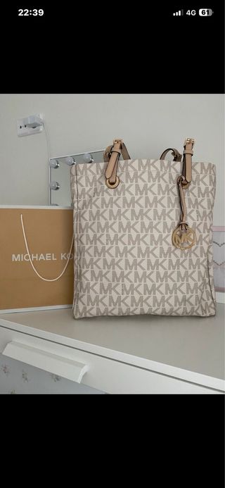 Bolso Tote Michael Kors Beige Mujer