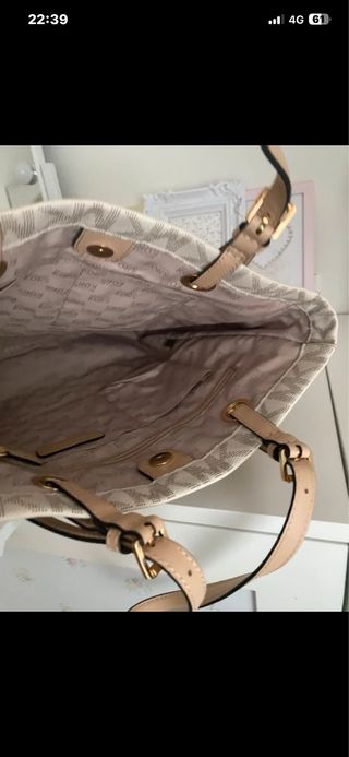 Bolso Tote Michael Kors Beige Mujer