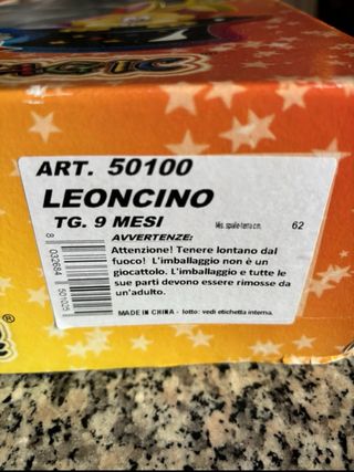 Vestito Carnevale Leone 6/9 Mesi