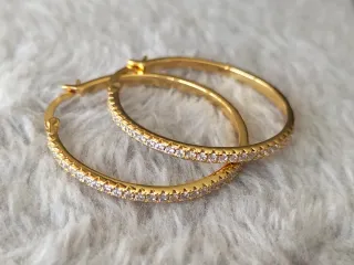 Pendientes aro dorados plata de ley