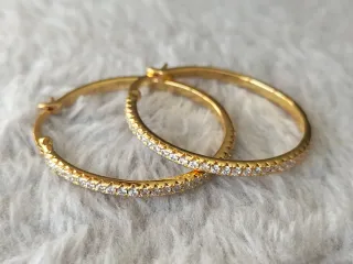 Pendientes aro dorados plata de ley