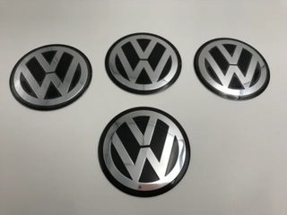 PEGATINA DE CENTRO RUEDA VW NEGRO 70MM m_257